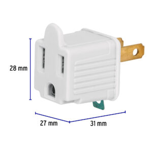 Pack 2 Piezas de Adaptador 3 a 2 Color blanco Volteck