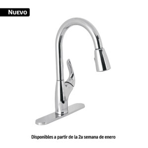 Mezcladora Monomando fregadero cromo nariz retractil