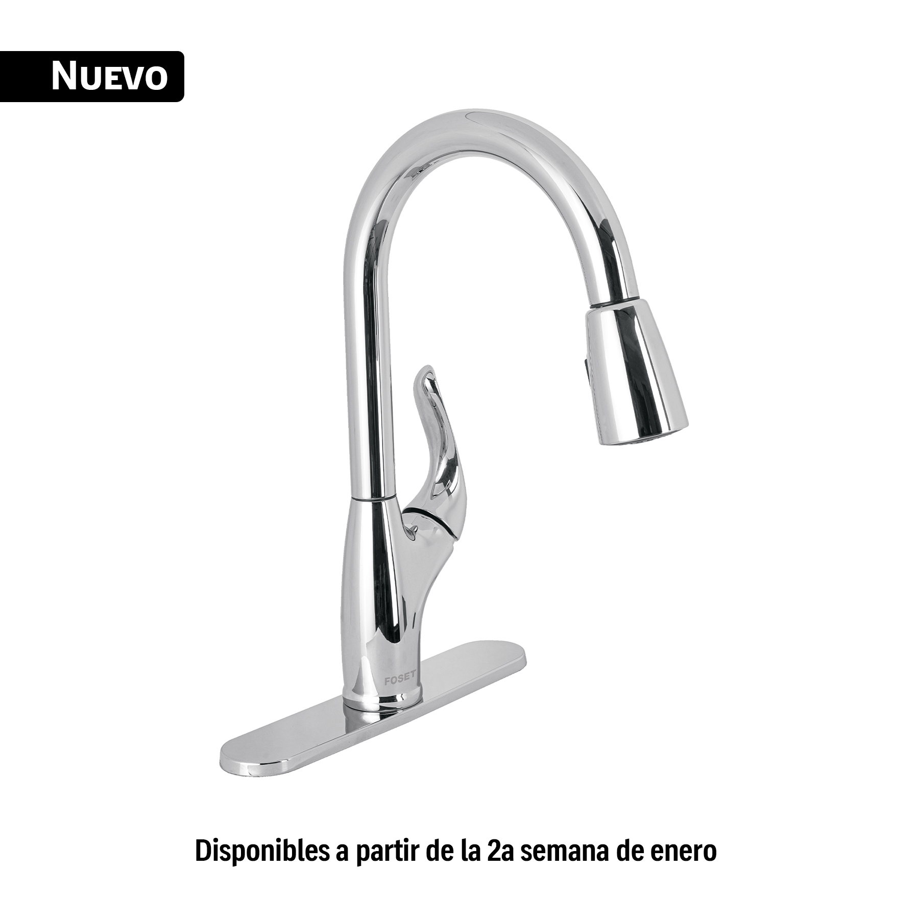 Mezcladora Monomando fregadero cromo nariz retractil