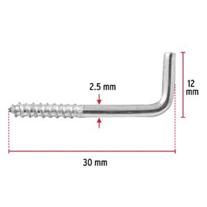 Alcayata roscada 16x20 bolsa con 144 piezas