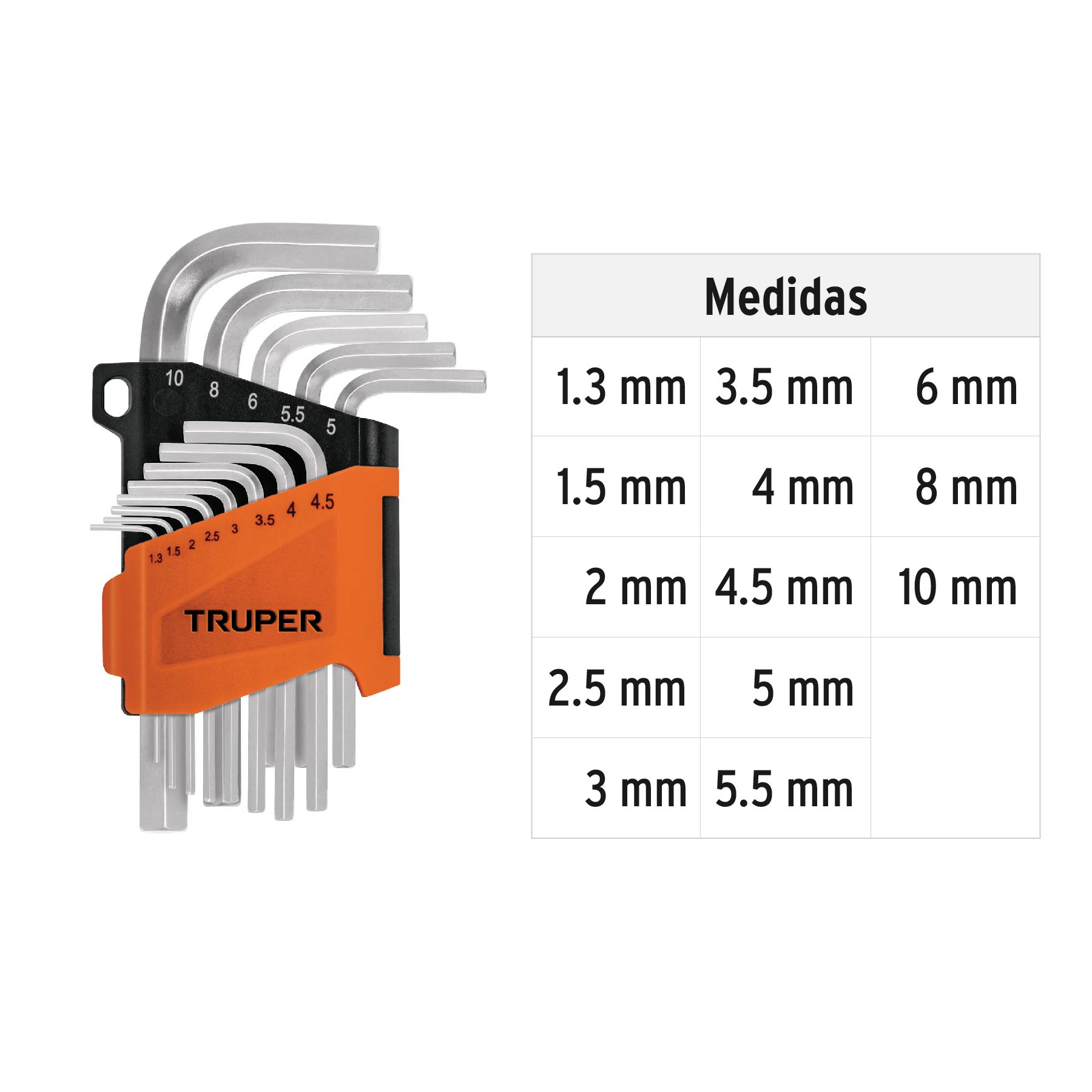 Juego de 13 llaves Allen milimetricas con organizador