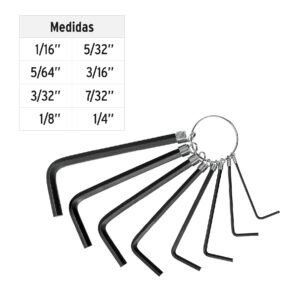 Juego de 8 llaves Allen tipo llavero standard Pretul