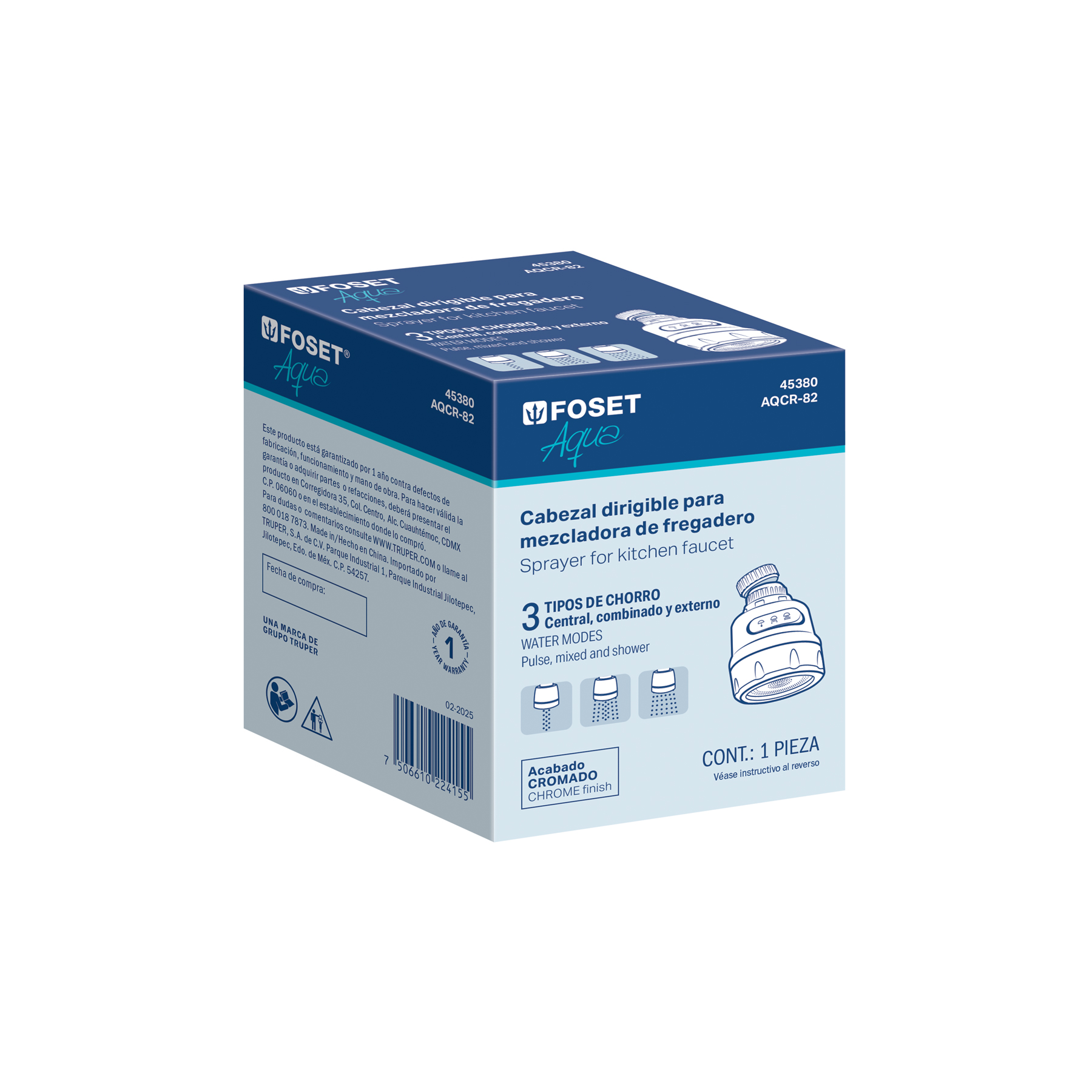 Cabezal dirigible para mezcladora de fregadero cromo