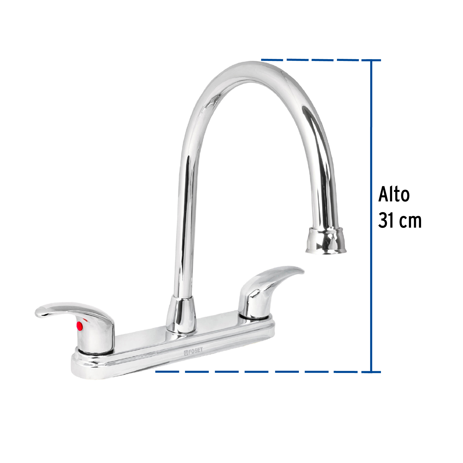 Mezcladora fregadero 8" Cuello largo Maneral Palanca