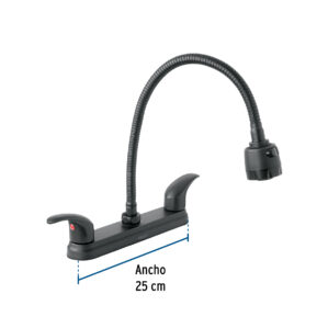 Mezcladora fregadero flexible de palanca Negro