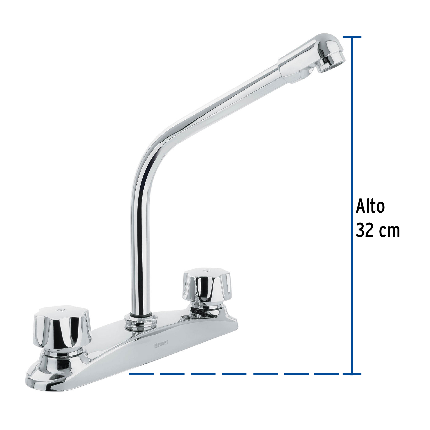 Mezcladora para fregadero Cuello Cobra 8" Cuerpo de Laton