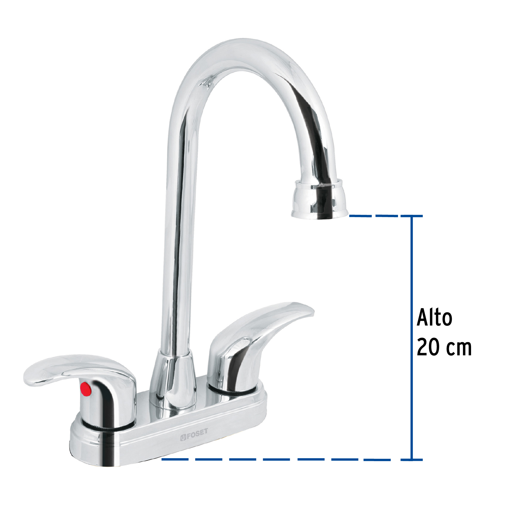 Mezcladora cromo Lavabo Cuello bar Aqua