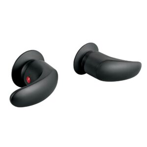 Juego de 2 manerales grandes palanca regadera Negro mate Aqua