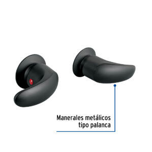 Juego de 2 manerales grandes palanca regadera Negro mate Aqua