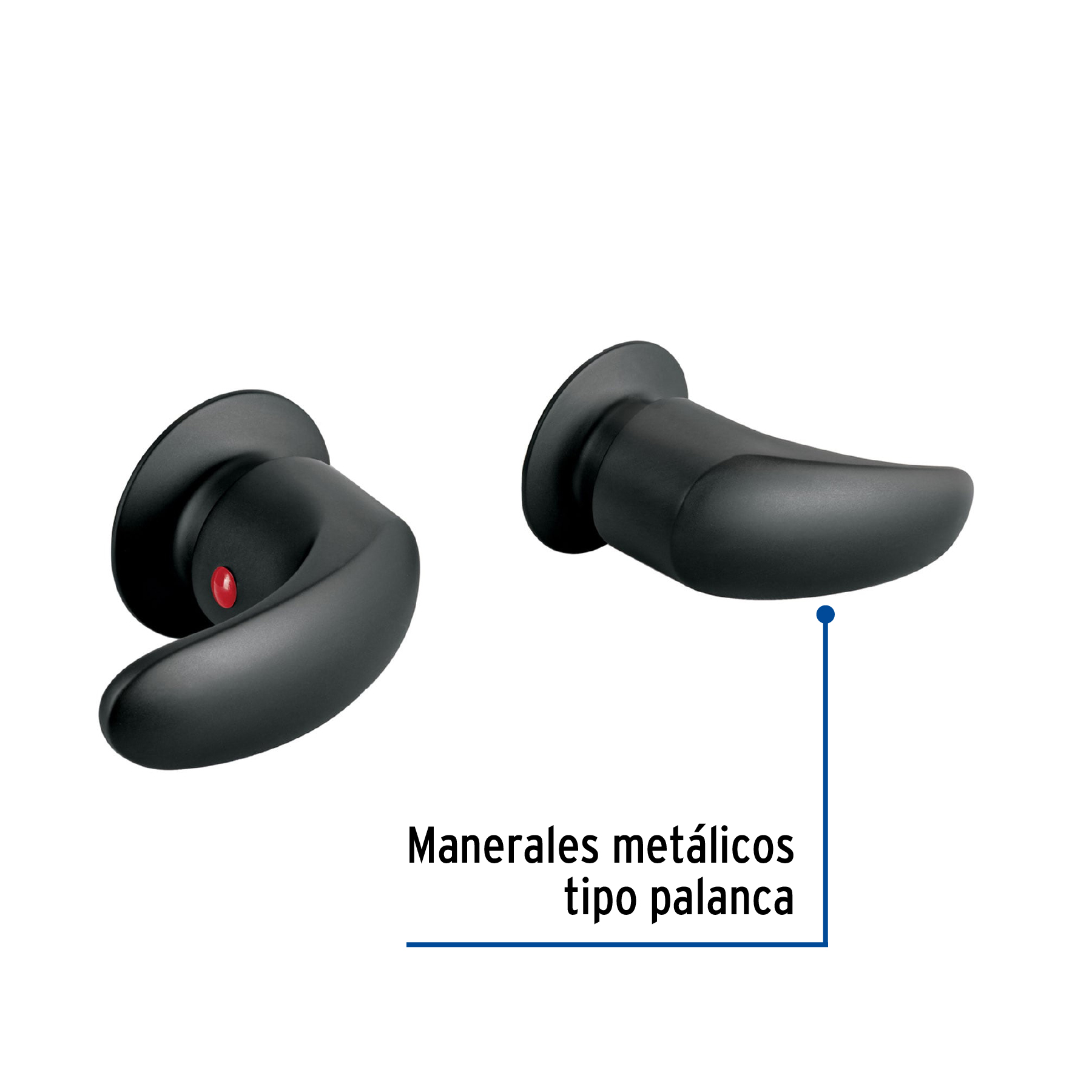 Juego de 2 manerales grandes palanca regadera Negro mate Aqua