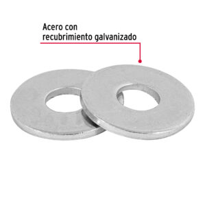 Blister con 6 arandelas rondana planas de 1/2"