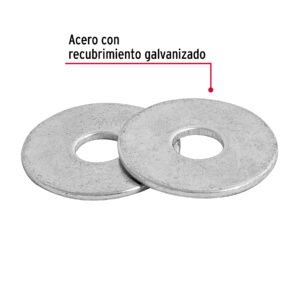 Blister con 30 arandelas rondana planas de 1/4"
