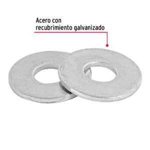 Blister con 14 arandelas rondana planas de 3/8"
