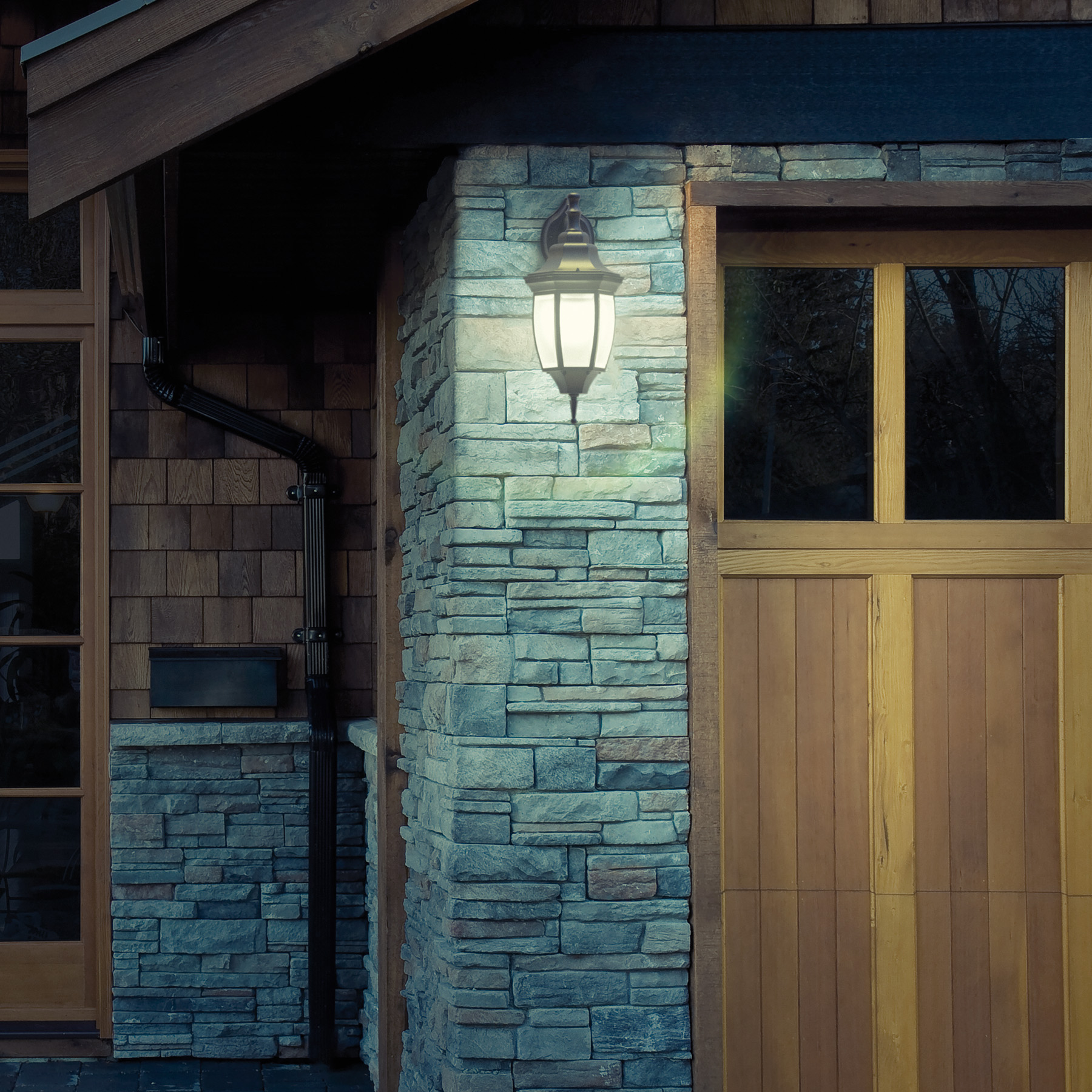 Arbotante farol suspendido negro 1XE26