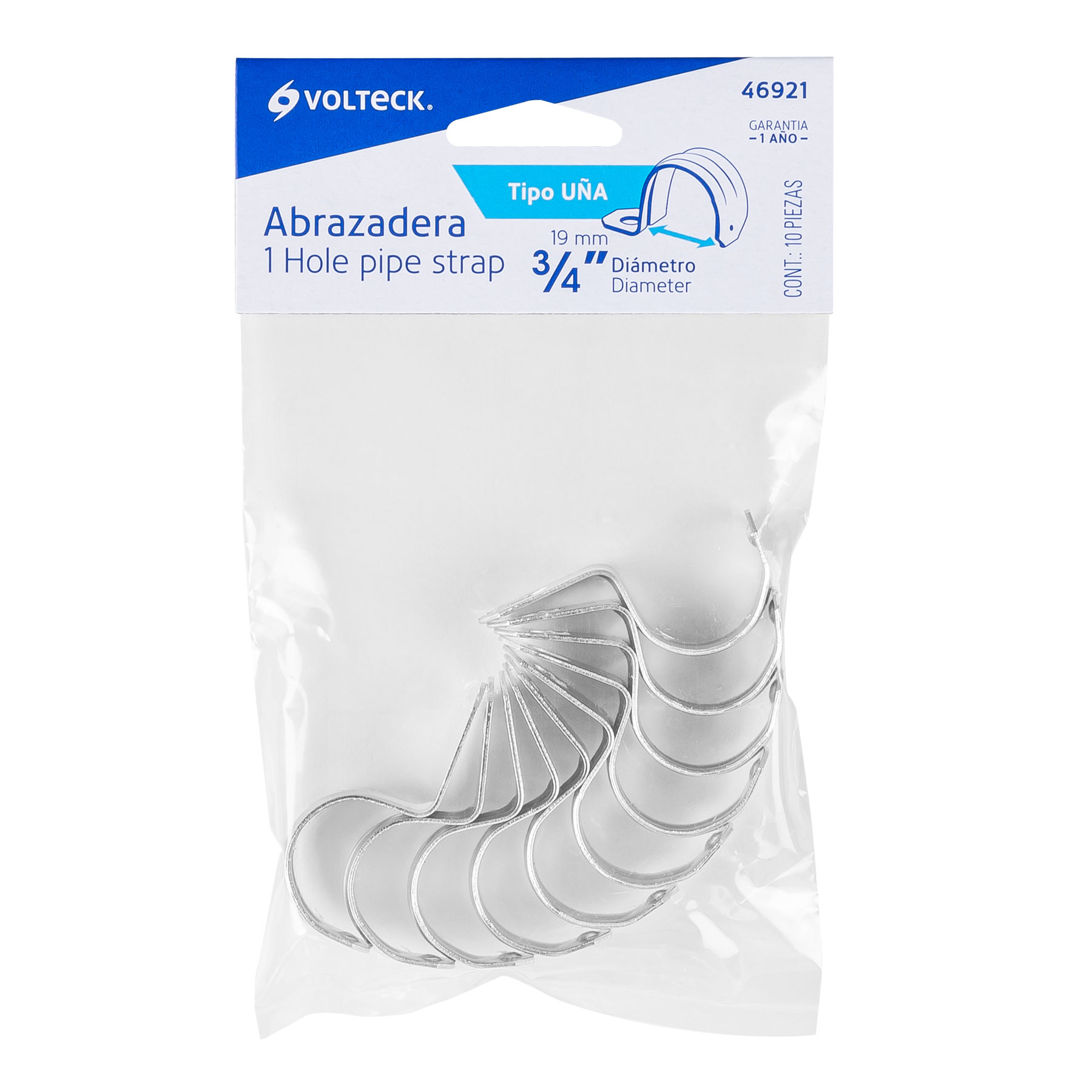 Pack de 10 Abrazaderas Uña 3/4"