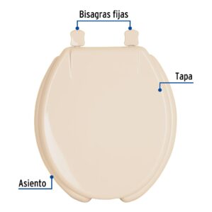 Asiento redondo para WC abierto hueso