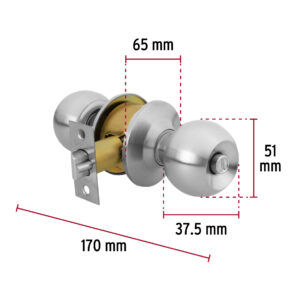 Cerradura Cromo Esfera Cilindrico Recamara Hermex Basic