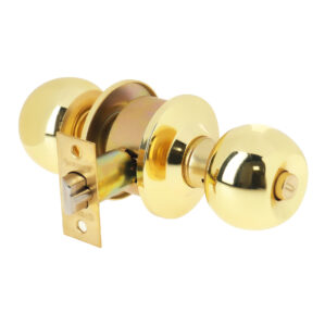 Cerradura Laton Brillante Esfera Recamara Hermex Basic