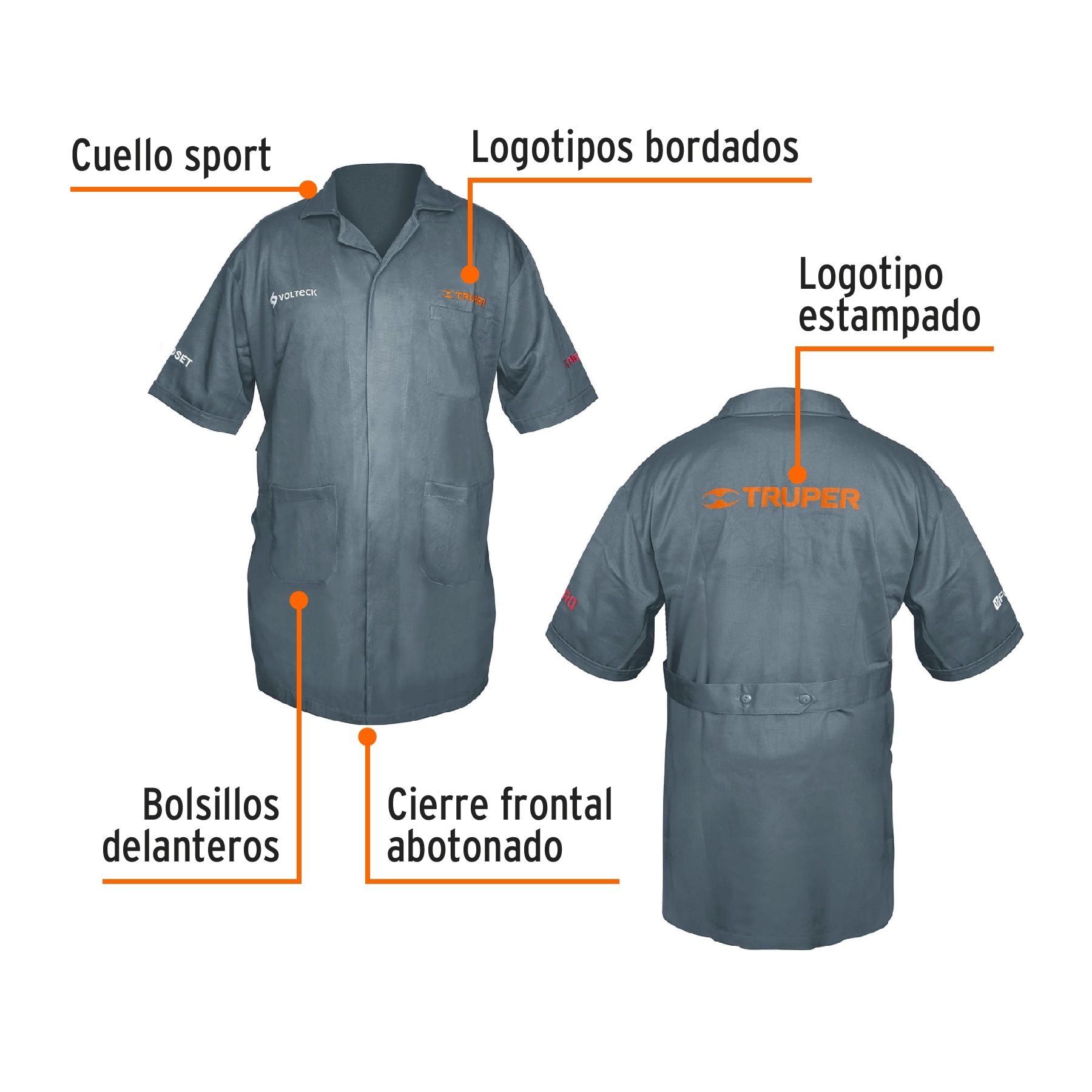 Bata bordada con logo, talla 42