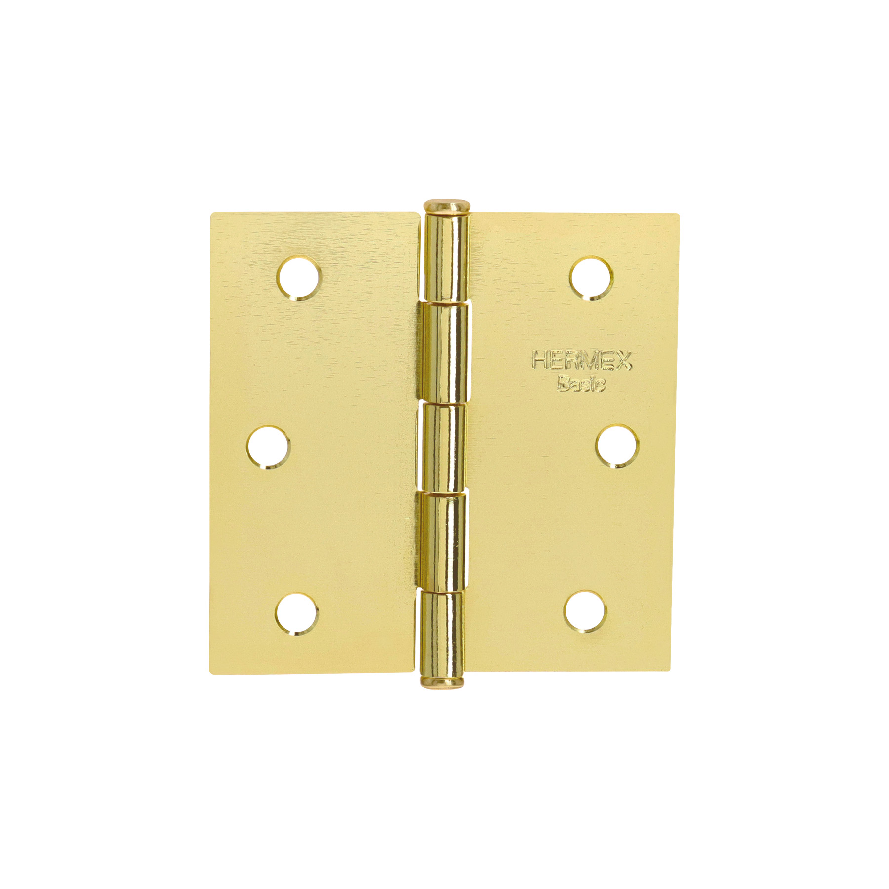 Bisagra cuadrada 2-1/2", acero latonado, cabeza plana, Basic