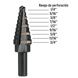 Broca Escalonada de 1/4" a 3/4" para Metal