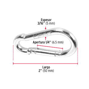 Bandola mosqueton de acero 3/16