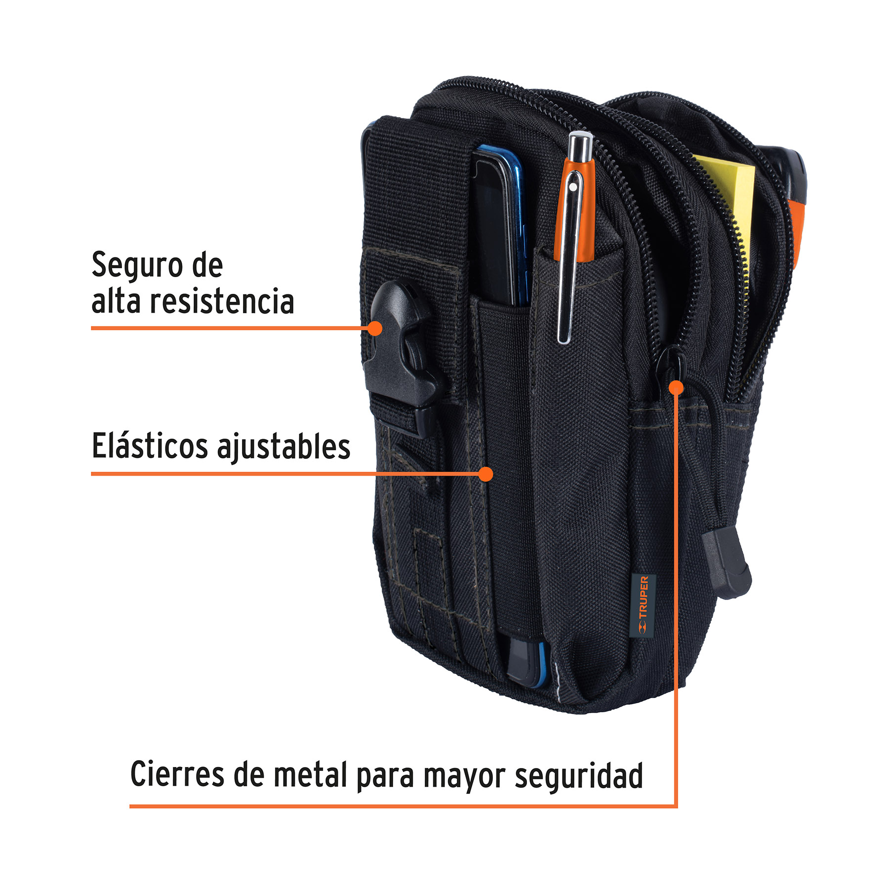 Bolso tactico para cinturon, negro
