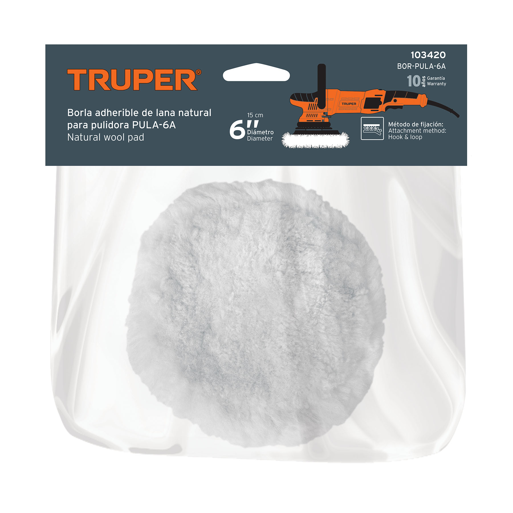 Borla para pulidora de Lana 6"