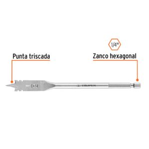 Broca plana de manita 1/2" Truper