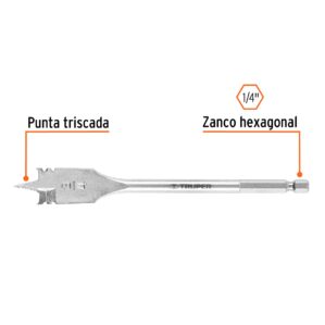 Broca plana de manita 3/4" Truper
