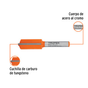Broca para router, recta 2 filos, 1/2"