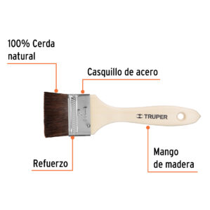 Brocha pelo de camello mango de madera 2"
