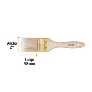 Brocha cerdas sinteticas mango de madera corte recto 2