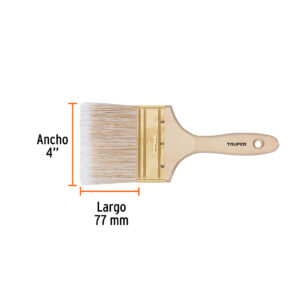 Brocha cerdas sinteticas,mango de madera, corte recto, 4