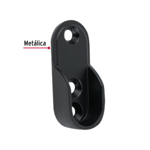 Brida para tubo ovalado de closet Negro Mate