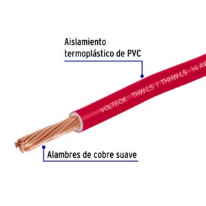 Cable Luz 14 AWG THHW-LS Rojo rollo 100m