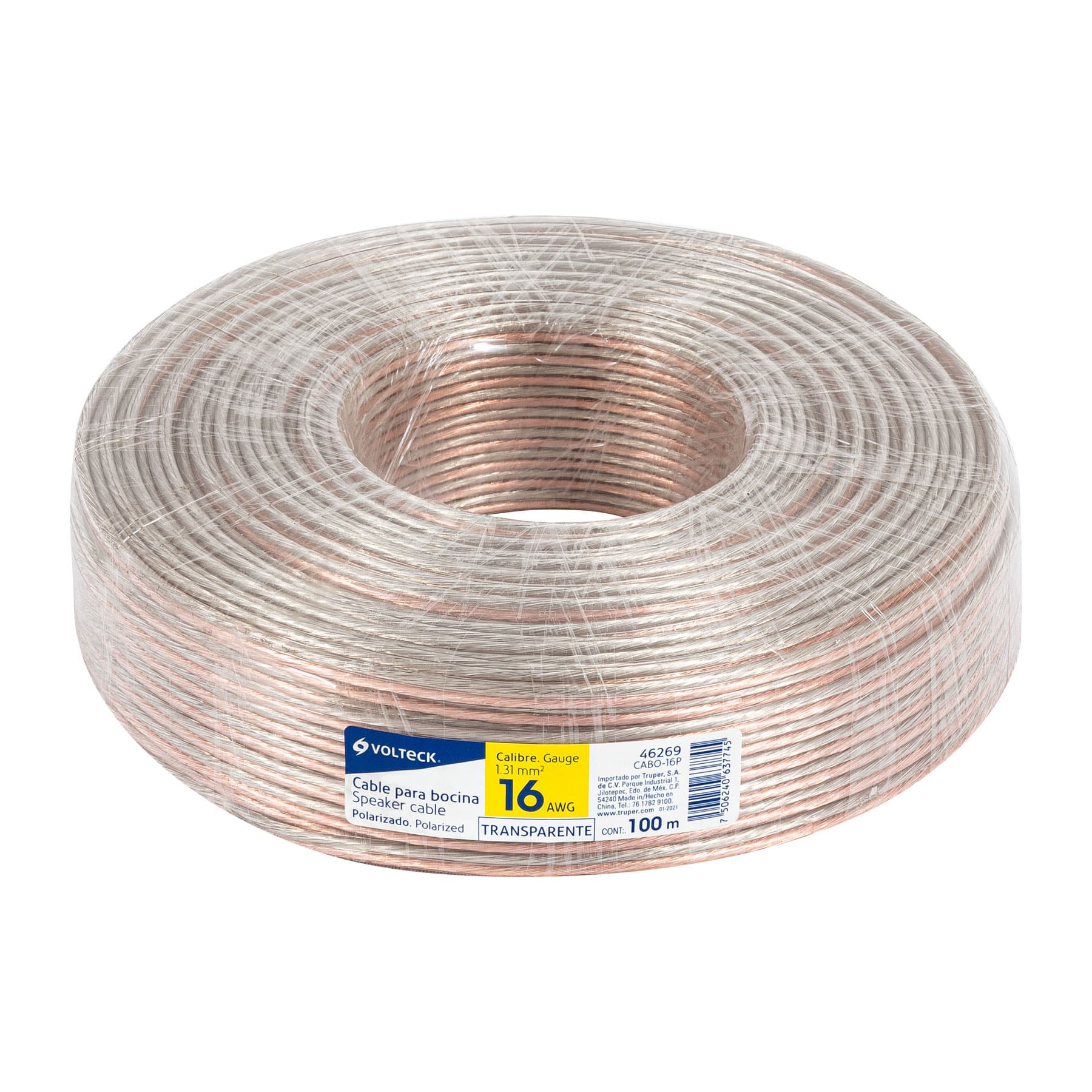 Rollo de 100m Cable para bocina 16awg polarizado