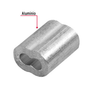 50 Casquillo de aluminio 3/32" para Cable de Acero