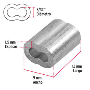 50 Casquillo de aluminio 3/32