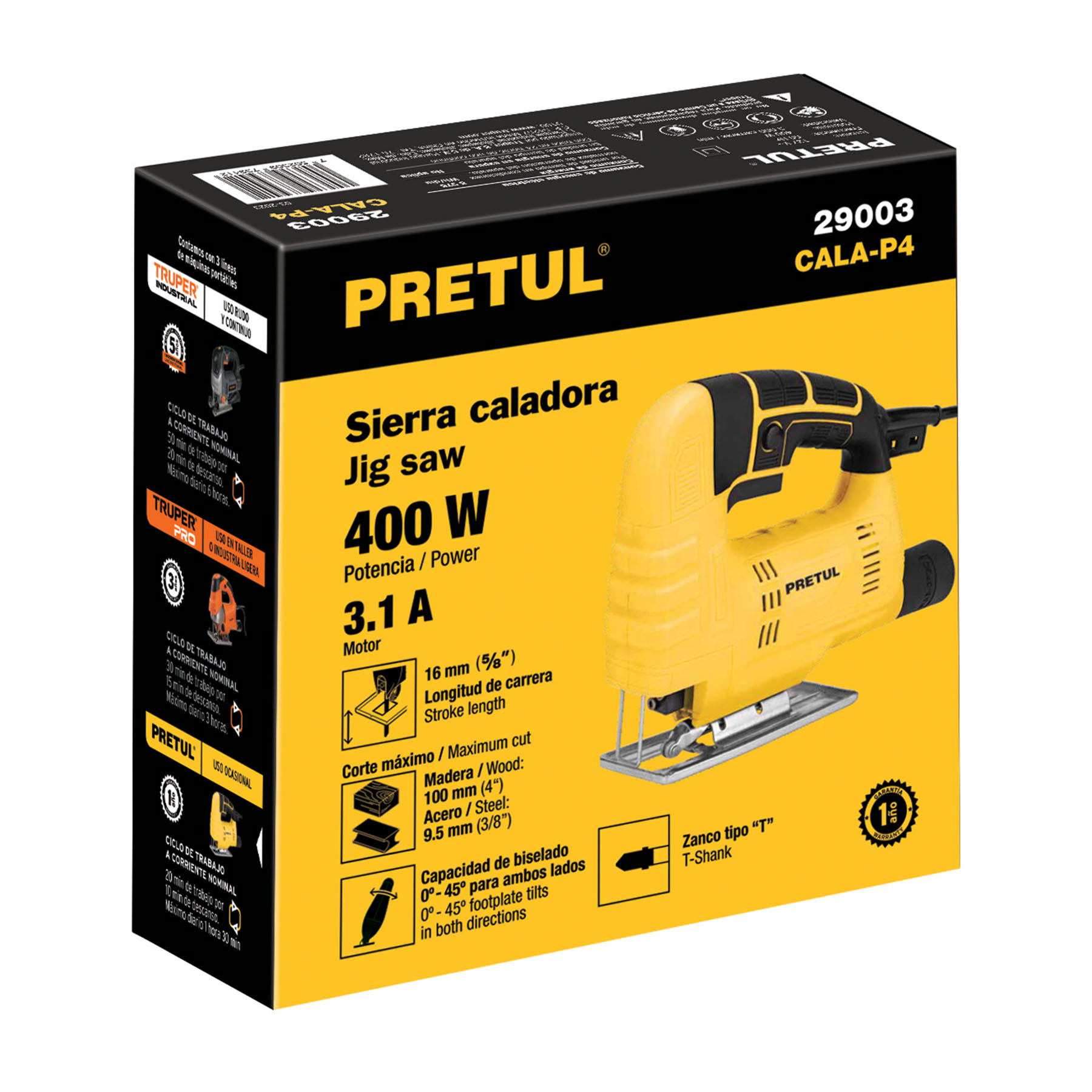 Sierra caladora 400W Pretul Zanco Tipo T