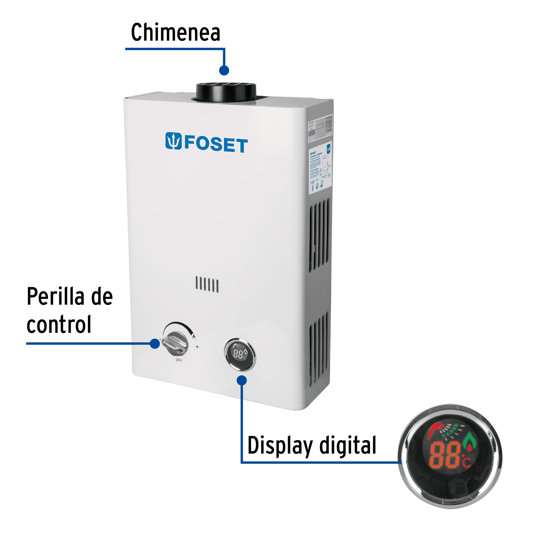 Calentador de paso instantaneo de 6L Gas LP de 1 servicio