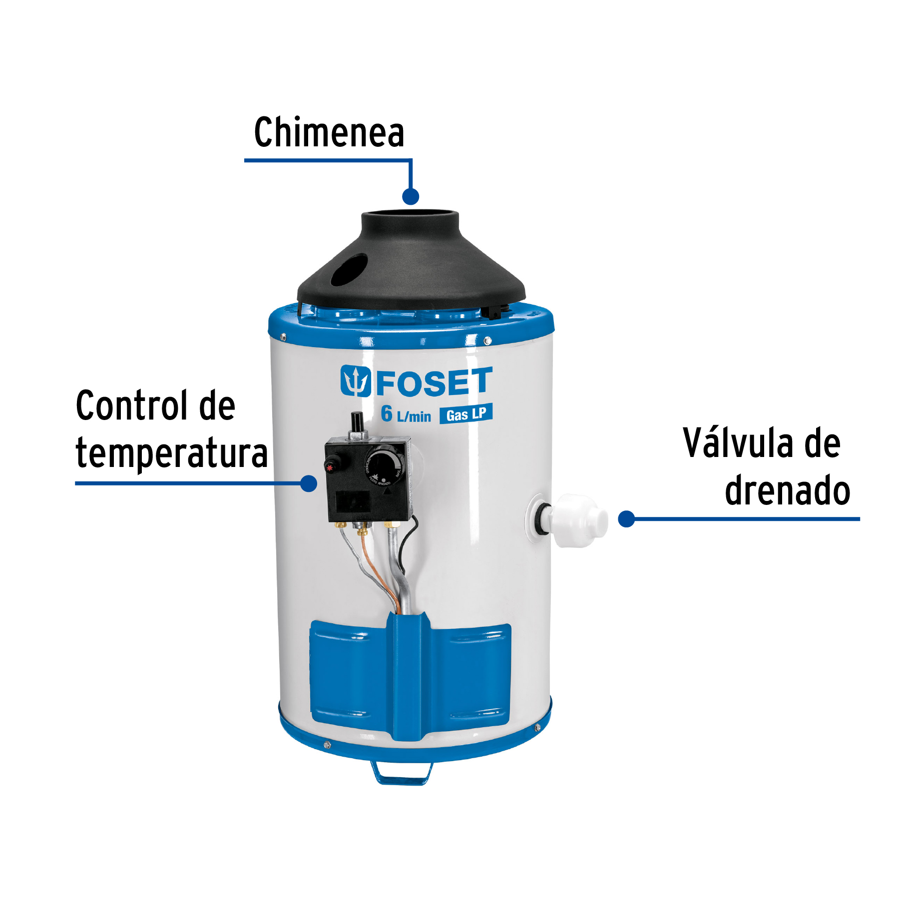 Calentador de Paso de 6L gas natural 1 servicio