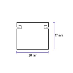 Canaleta de 1 via 17x20mm de 2m