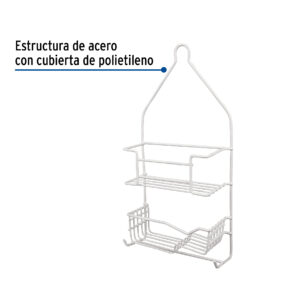 Canastilla para regadera doble rectangular