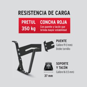 Carretilla 5.5 ft3 llanta neumatica roja Pretul