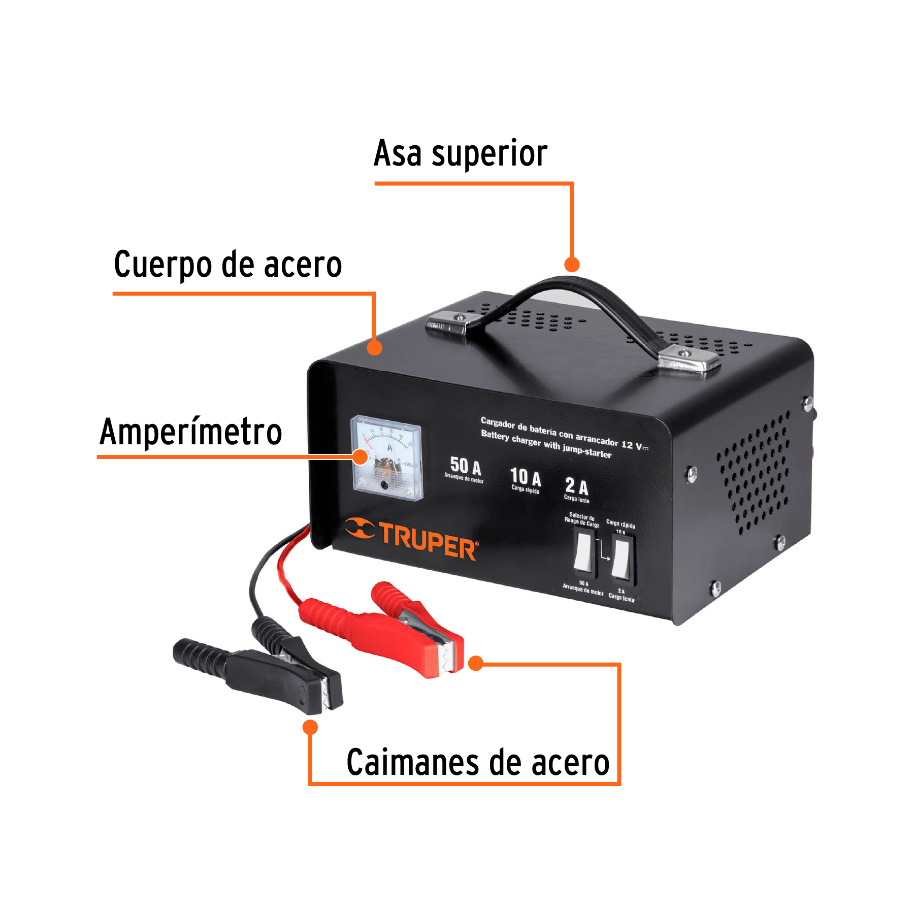 Cargador Arrancador de baterias Auto 12v 50A