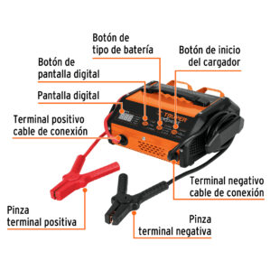 Cargador Arrancador de Auto 50A para baterias de 6v y 12V