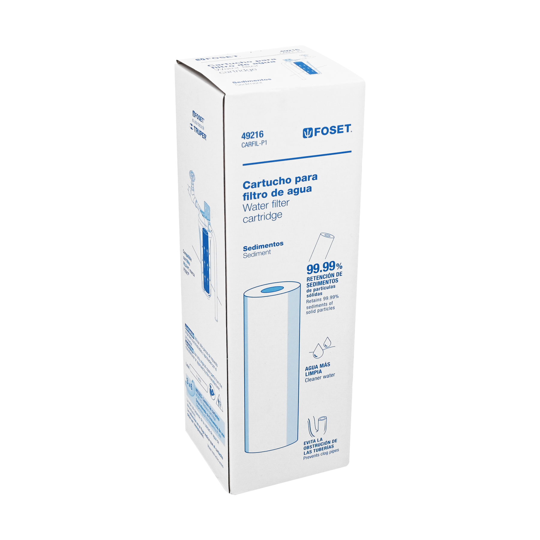 Cartucho repuesto para filtro agua de toma cisterna tinaco