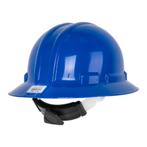 Casco de seguridad Clase E Azul ala ancha de matraca