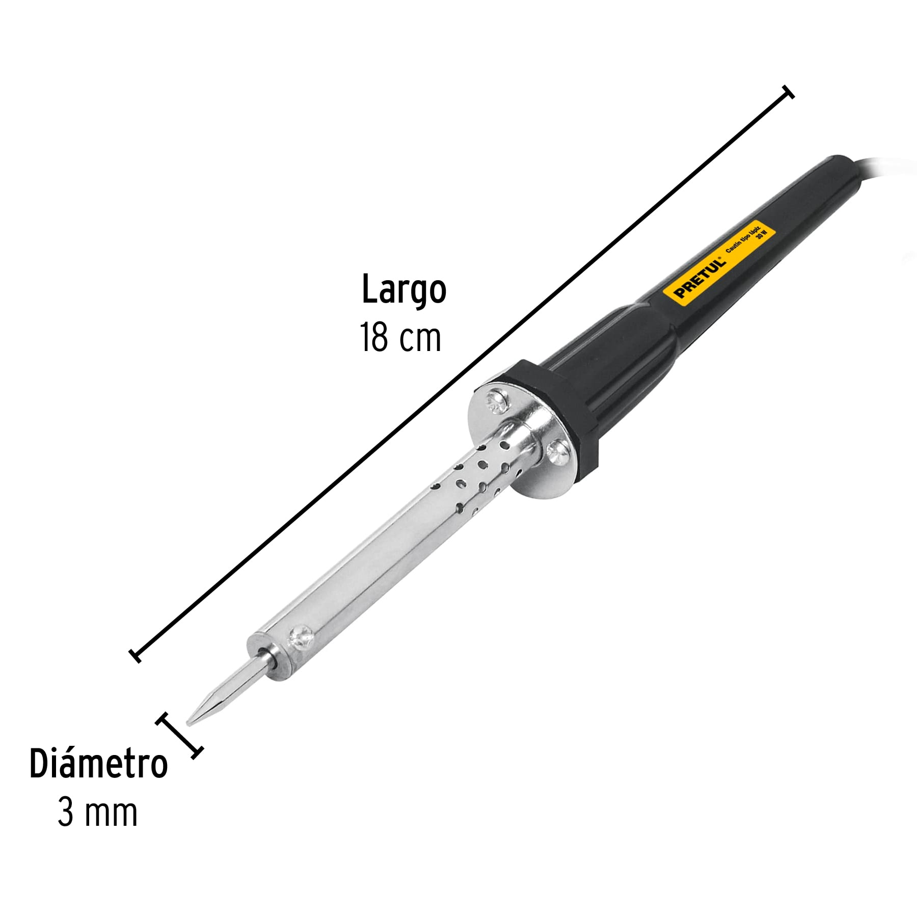 Cautin tipo lapiz de 30w con accesorios Uso Ligero Pretul